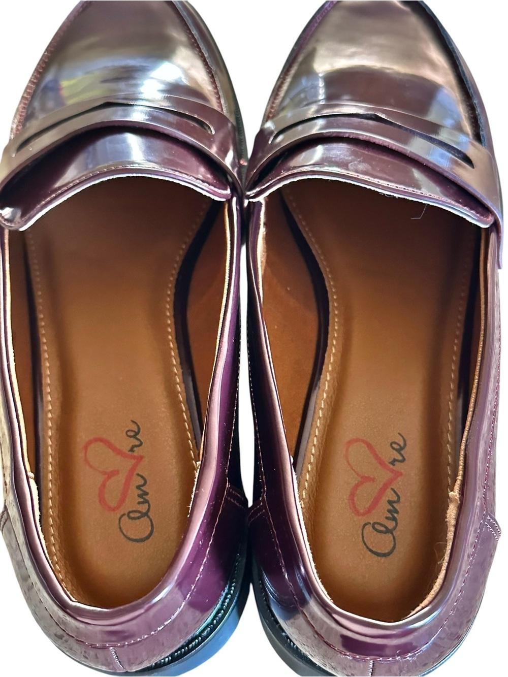 Mia Amore Hali Shoes Burgundy Patent Penny Loafers Women's Size 9 New in Box - Picture 10 of 16